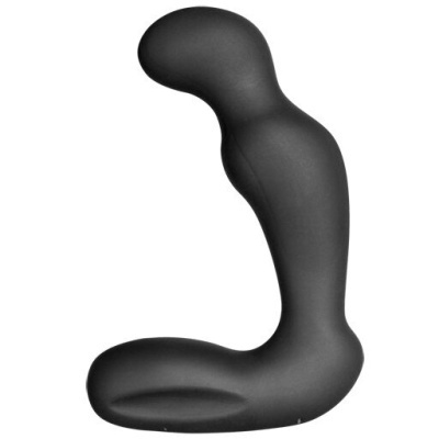 Produto de silicone preto curvado com design ergonómico em fundo branco