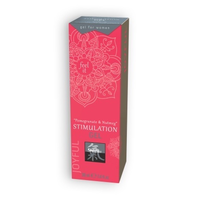 Embalagem de gel rosa e cinza com padrão floral e texto em inglês