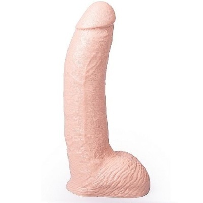 Dildo realista cor pele com textura e base circular
