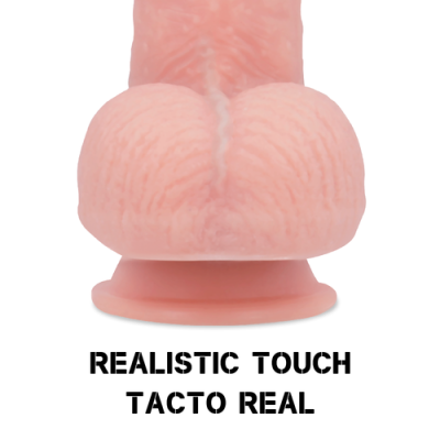 Pênis realístico cor de pele com base de ventosa em fundo branco