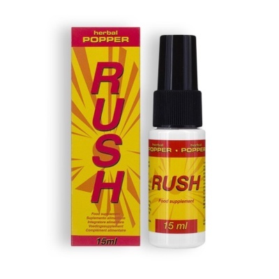 Frasco e caixa do suplemento herbal POPPER RUSH 15 ml