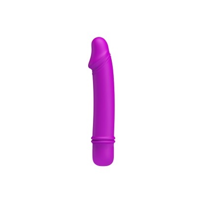 Vibrador roxo em silicone com formato anatómico