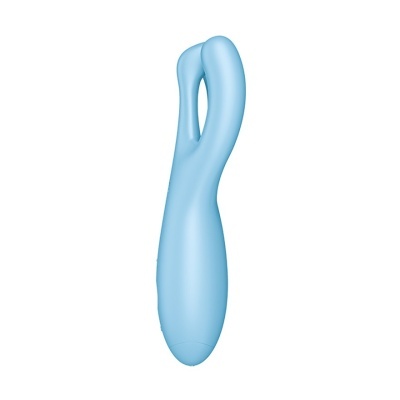 Dispositivo anatómico azul claro de silicone com forma curvada