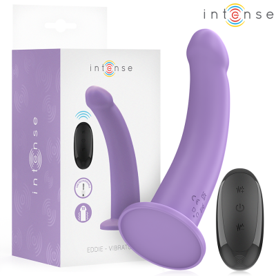Vibrador roxo com controle remoto e embalagem Intense