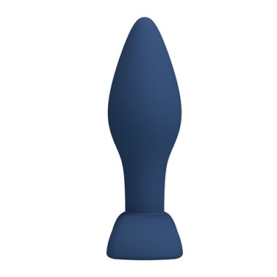 Plugue anal azul escuro, cónico com base alargada