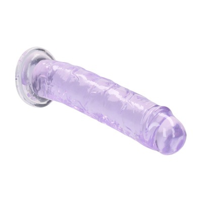Dildo lilás transparente com ventosa na base