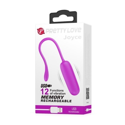 Embalagem branca de vibrador roxo USB recarregável Pretty Love Joyce