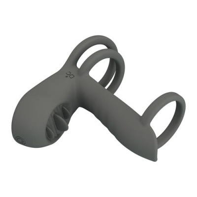 Dispositivo cinzento de silicone com argolas e texturas internas em relevo