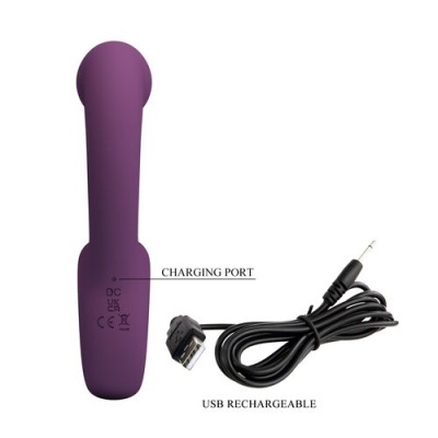 Vibrador roxo com cabo USB para carregamento