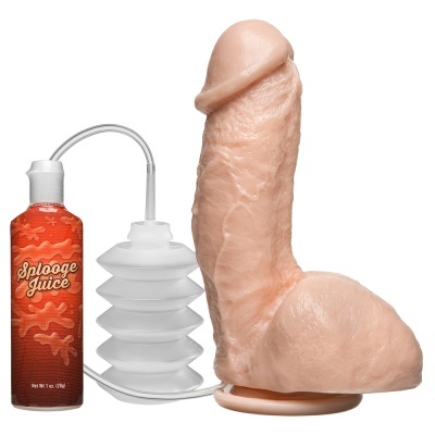 Dildo realista com bomba de sucção e frasco Splooge Juice