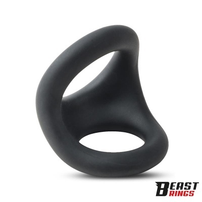 Anel preto ergonómico em silicone com duas aberturas circulares