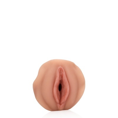 Produto em silicone com forma de vulva em tom de pele