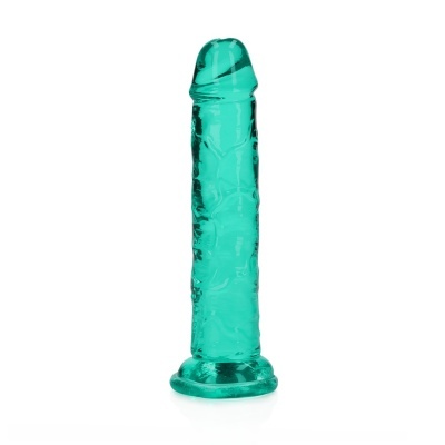 Objeto verde alongado com base arredondada e textura irregular