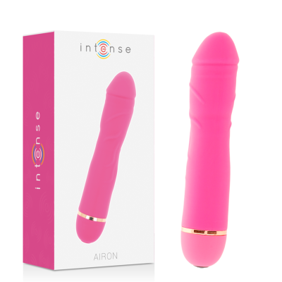 Vibrador rosa com embalagem branca e rosa com texto Intense AIRTON