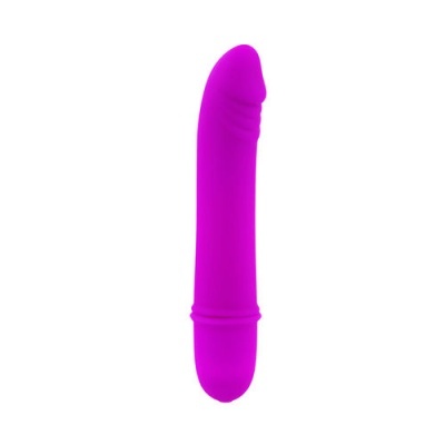 Vibrador rosa choque em silicone com textura lisa e linhas onduladas
