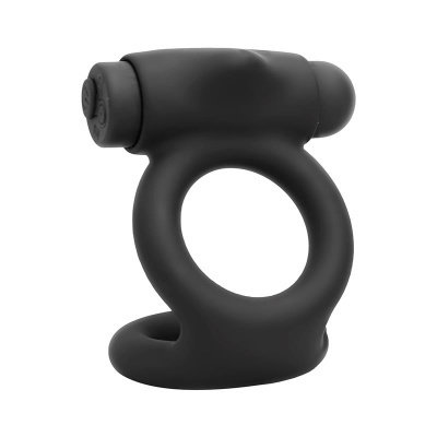Anel preto de silicone com estimulador vibratório
