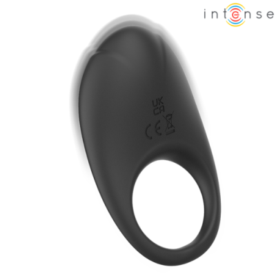Anel negro ergonómico com buraco circular e texto UK CA