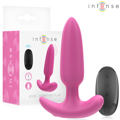 Plug vibratório rosa com controlo remoto e embalagem