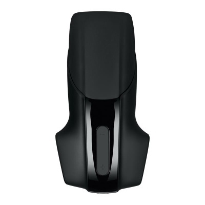 Dispositivo preto ergonómico com botão central