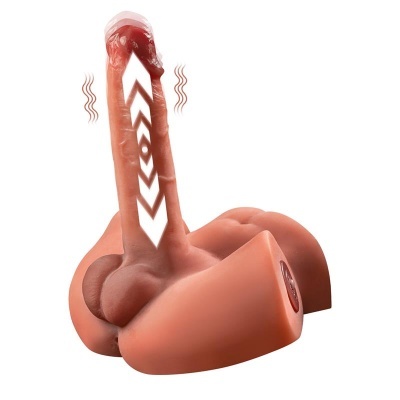 Sex toy realístico em forma de pénis com sinais gráficos de vibração