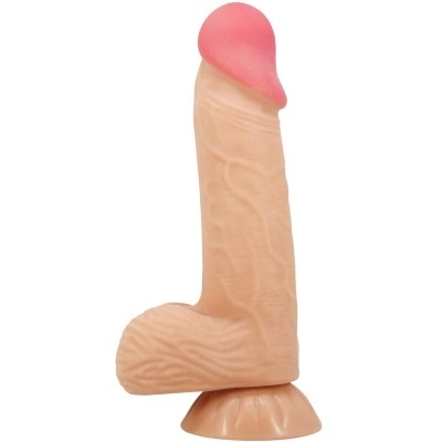 Dildo realista de silicone com base ventosa cor de pele
