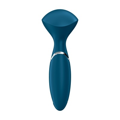 Produto azul com detalhe metálico prateado