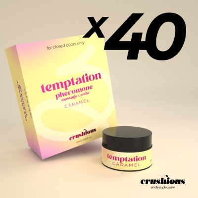 Embalagem de vela de massagem pheromone cor amarela e rosa