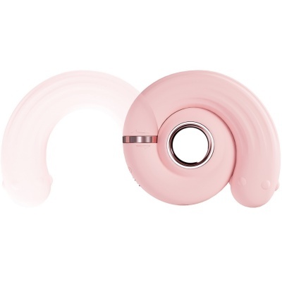 Aparelho tubular rosa claro com eixo giratório