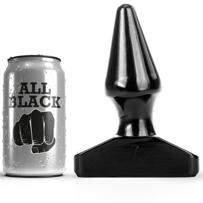 Lata prateada ALL BLACK com punho e objeto preto cónico de base triangular número 7.