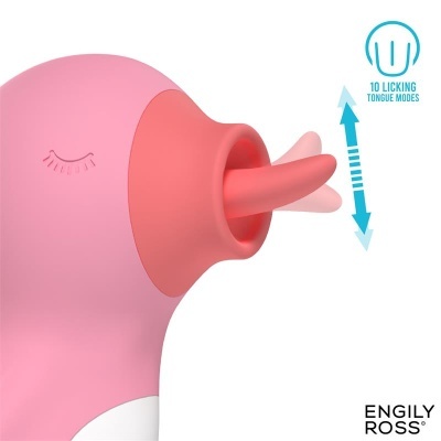 Produto cor-de-rosa com língua de silicone saída frontal