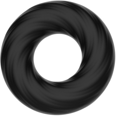 Anel preto circular com textura ondulada