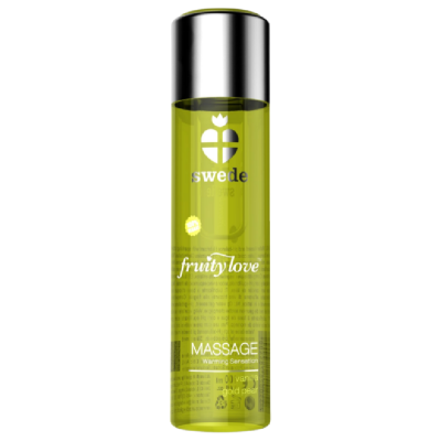 Frasco amarelo translúcido de óleo de massagem com tampa prateada