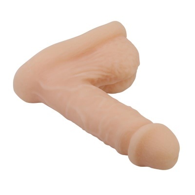 Produto em forma de pênis de cor pele com textura detalhada
