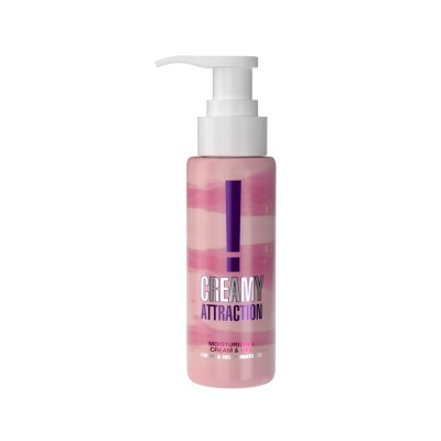 Frasco rosa com dosador branco de creme hidratante