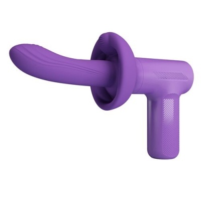 Dispositivo roxo com formato anatómico e alça tipo pistola