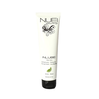 Frasco branco de gel deslizante NUEL com tampa preta