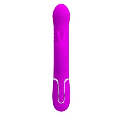 Vibrador feminino rosa em silicone com botões na base