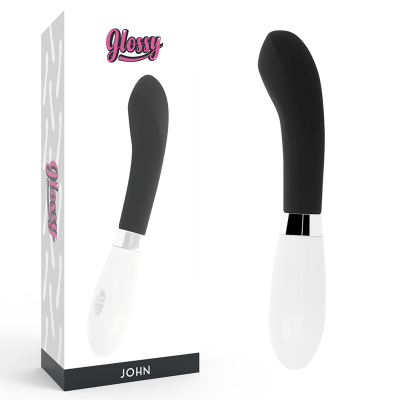 Vibrador preto e branco com embalagem branco Glossy JOHN