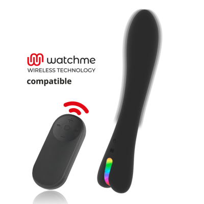 Vibrador e comando remoto preto com texto de compatibilidade wireless