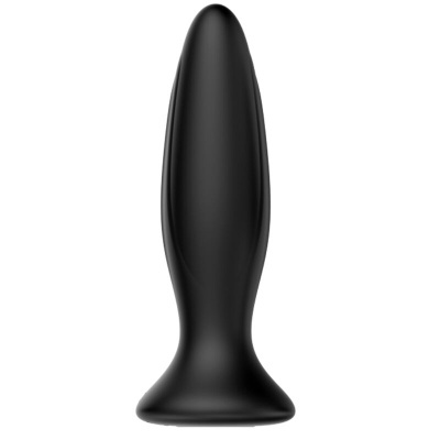 Plug anão preto de silicone com base larga