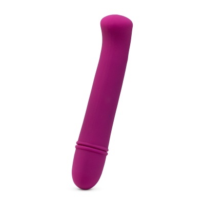 Peça alongada de silicone cor roxa com ponta arredondada