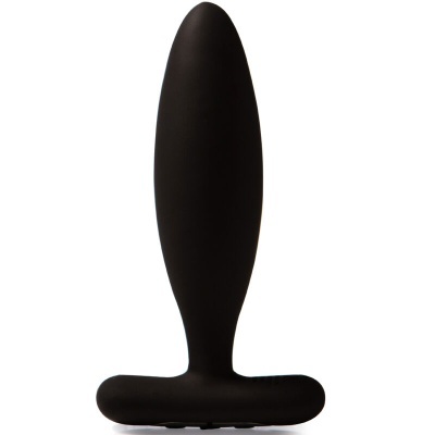 Plug anal preto de silicone com base larga