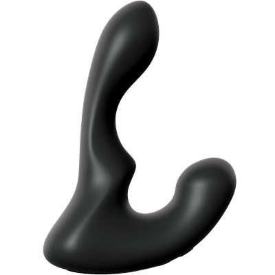 Dispositivo preto ergonómico com superfície lisa em fundo branco