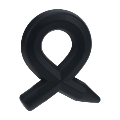 Suporte de plástico preto em forma de laço