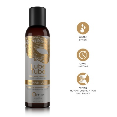 Frasco de gel íntimo à base de água com tampa preta e design dourado