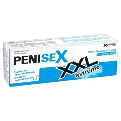 Embalagem branca e azul de creme PENISEX XXL extreme