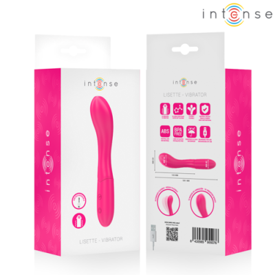 Embalagem branca e rosa do vibrador rosa LISETTE da marca intense