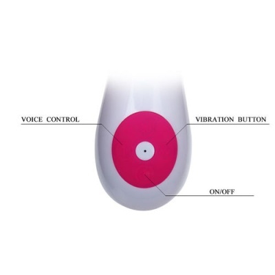 Botões de controle num aparelho branco com botão rosa no centro