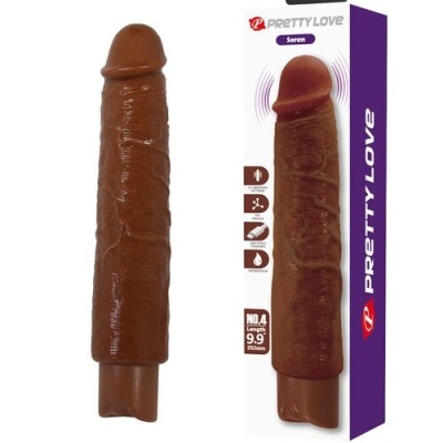 Dildo marrom com embalagem PRETTY LOVE Soren, 9.9 polegadas.