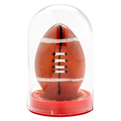 Boneco bola de futebol americano dentro de cúpula transparente com base vermelha